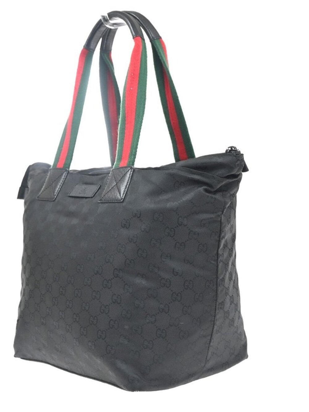 GUCCI Logo GG Pattern Sherry Travel Shoulder Bag Nylon Leather Black 64KC779 - Picture 2 of 16